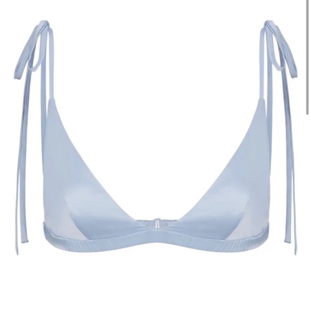Skims Silk Triangle Bralette in Glacier